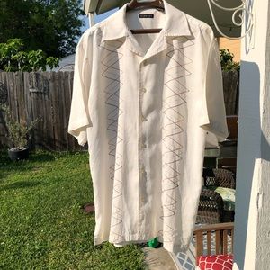 GODBODY MEN’S LINEN Embroidered Shirt M